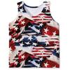 Men's O-Neck Eagle American Flag Pattern Print Tank Tops 3D Printed Vest Loose Sports Fitness  Sleeveless Shirt