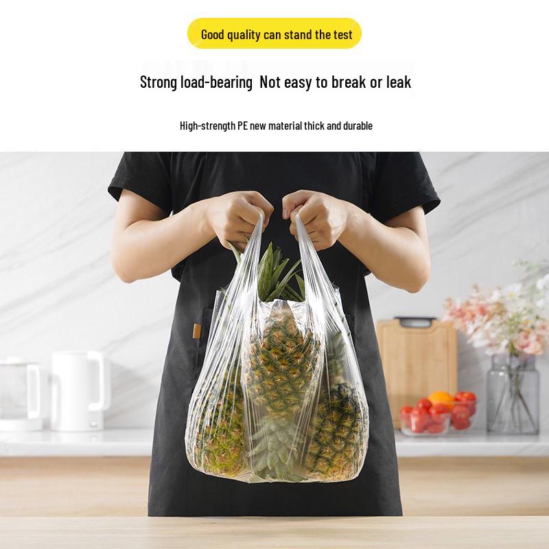 Transparent Disposable Food-Grade Produce Bags: Thickened, Handheld, Vest-Style Roll for Fresh Fruits
