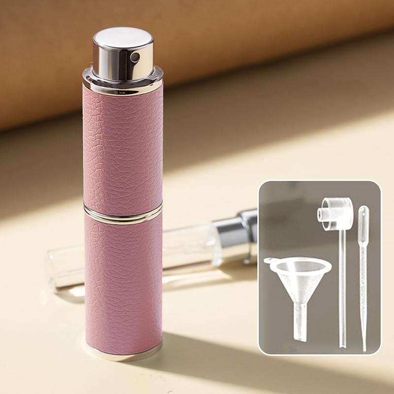 8Ml Refillable Perfume Bottle High-End Leather Sub-Bottling Portable Mini Travel Empty Cosmetic Containers Spray Atomizer Glass розовый