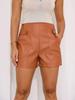 Tan Cocktail Wear Designer Party Women Genuine Pants Shorts Stylish Handmade Leather