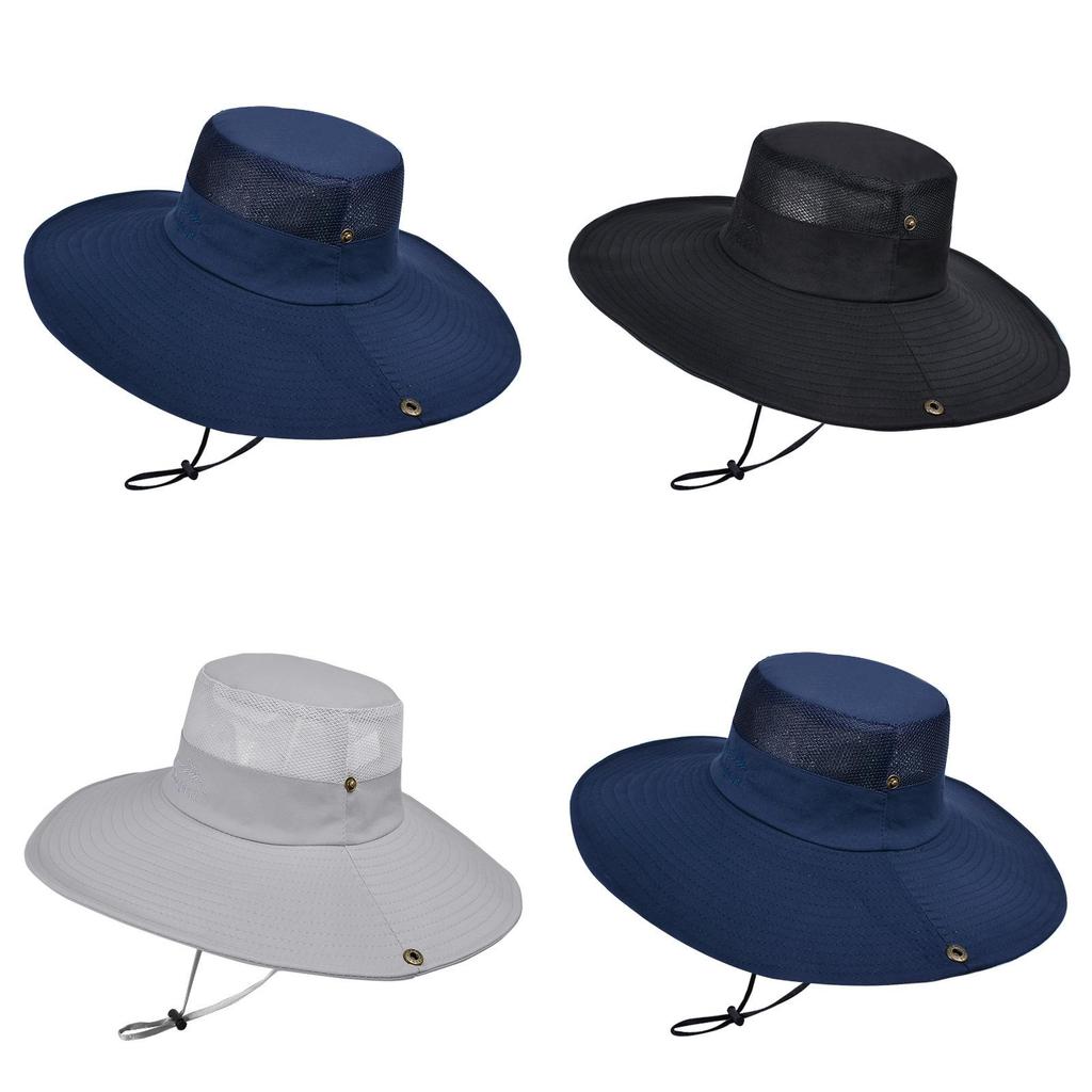 Summer Outdoor Fishing Hat For Men With Large Brim Sun Protection And Breathability