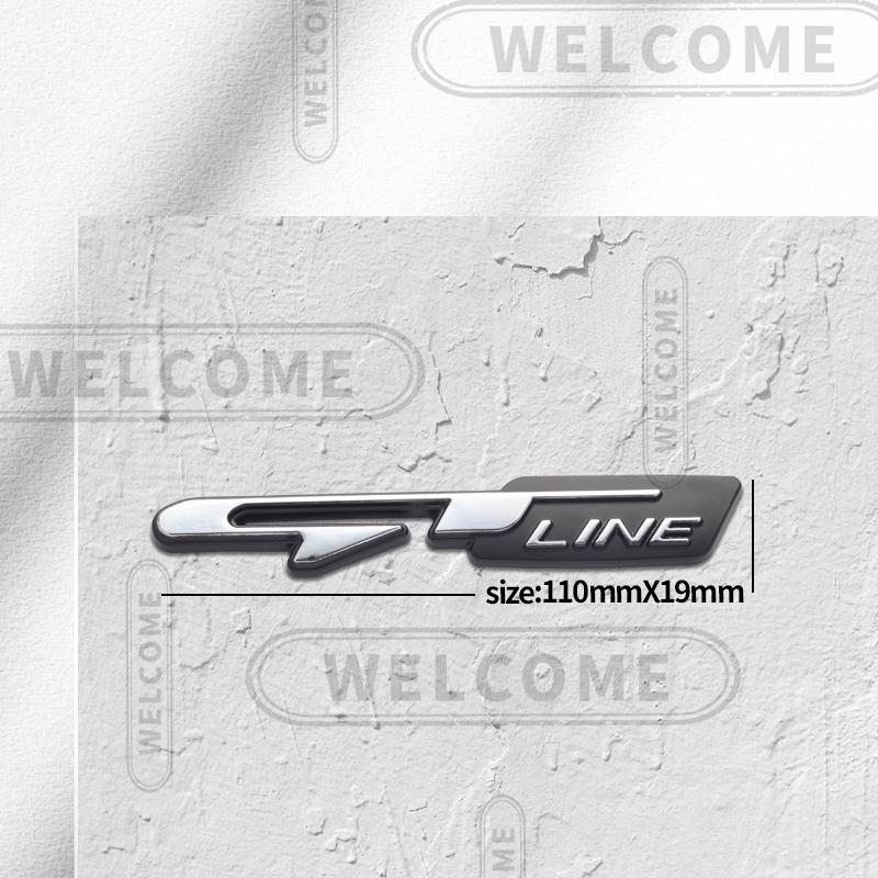 AIL1 3D Metalen GT Line Logo Auto Letter Embleem Grille Badge Sticker Kofferbak Decals Voor Kia Sportage Sorento K3 K5 K9 Styling Accessoires