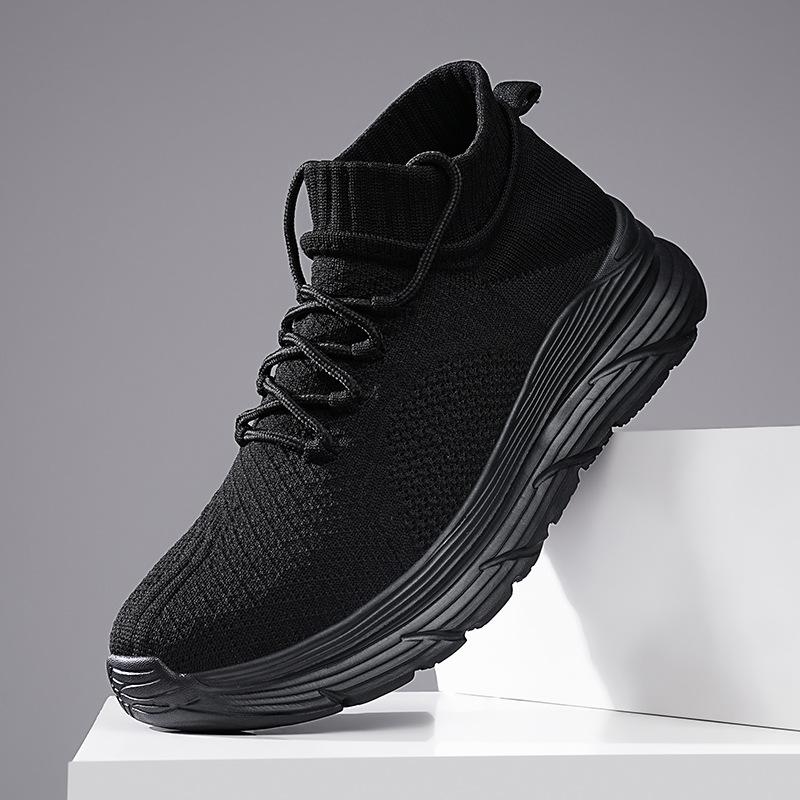 Men's Shoes Large Size New Shoes Sports Casual Shoes Fly Woven Breathable Lightweight Running Shoes Men's Mesh Shoes