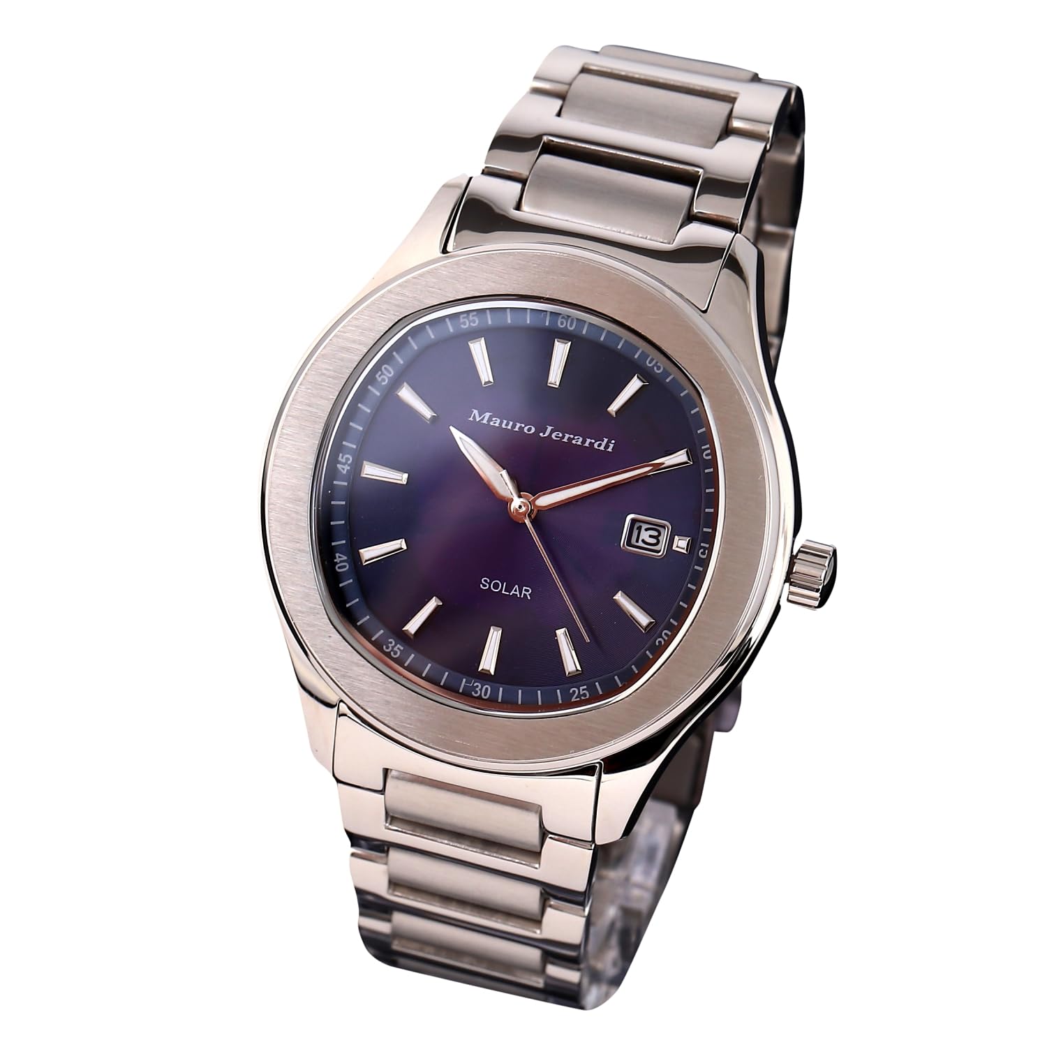 

[Мауро Джерарди] Мужские солнечные часы, Полностью из нержавеющей стали, Водонепроницаемость до 3 АТМ, MJ053-2