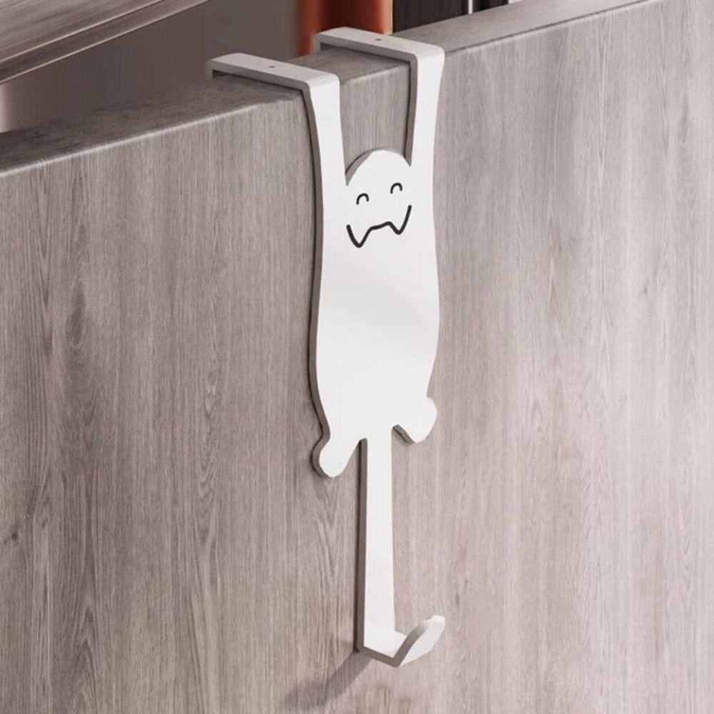 Iron Hanging Coat Storage Hanger Silver Door Back Hook Creative Cat Storage Hook