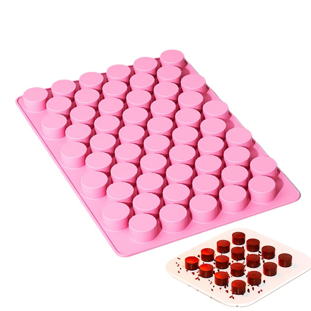 Cute Silicone 55 Grids Cylinder Cake Chocolate Soap Mold DIY Tray Biscuits Ices Cube Baking Mold Decorating Tools
