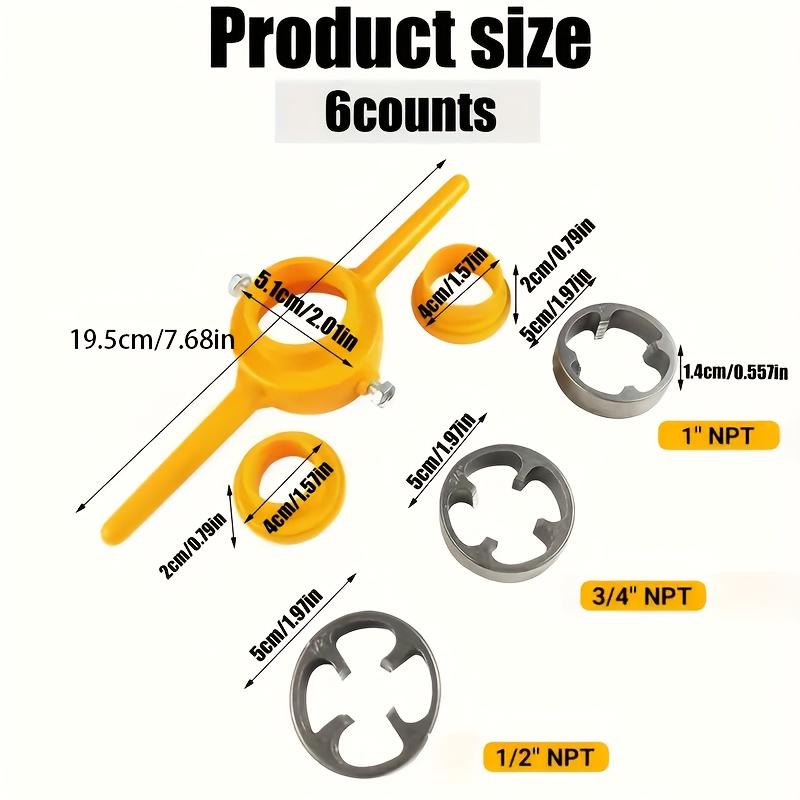 6pcs Plumbing Tap Set Plastic Pipe Thread Tool 6pcs Water Faucet Board Teeth Manual Easy Threading Wrench Set for 4mm, 6mm, and 1 Inch PVC Pipes