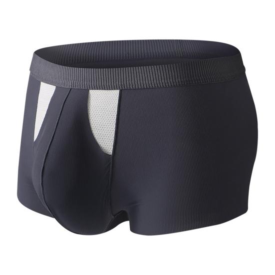 Boxer Underwear Men High Elastic Breathable Holes 3D Cutting Shorts Briefs Solid Color 3D U-Convex Panties Daily Wear