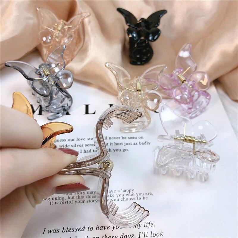 8 Style Transparent Mini Hair Pins Claw Crab Girls Women Barrette Acrylic Butterfly Hair Clips Korean Hair Accessories