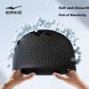 ERKE Silicone Swimming Cap, Waterproof, Non-Slip, Comfortable, Long Hair Specific, Black