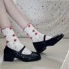 2024 Autumn Black Retro Mary Jane Shoes with Thick Heel for Women