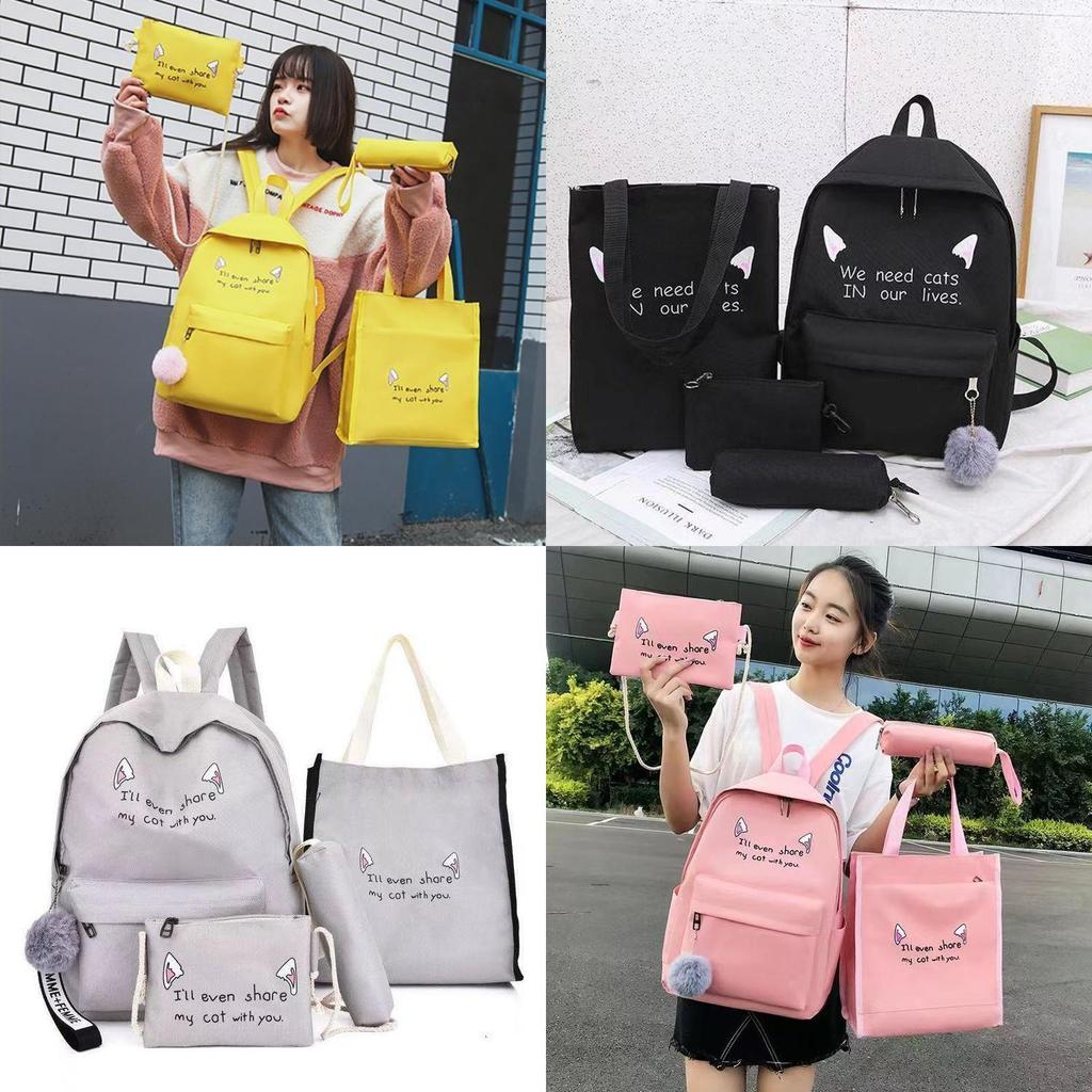 Nylon Letter Backpack With Airflow Straps For Middle School Students