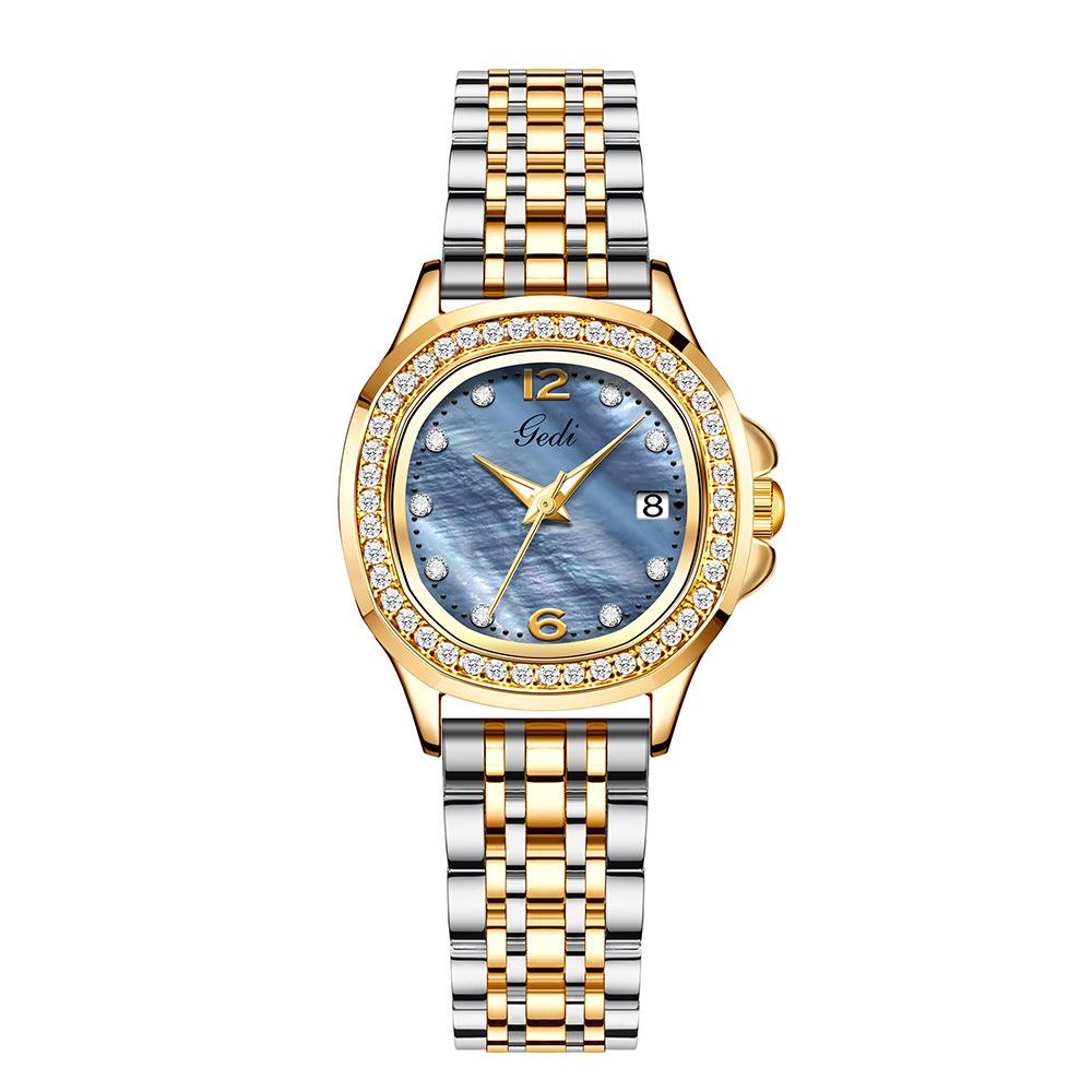 Fashion Women'S Diamond Quartz Steel Belt Watch Light Luxury High Sense Versatile Temperament Women'S Fritillary Watch