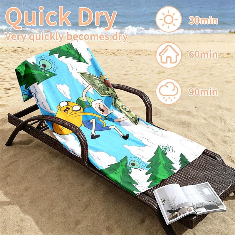 Adventure Time Beach towels also serve as bath towels summer essential a musthave for the outdoors the beach and the pool
