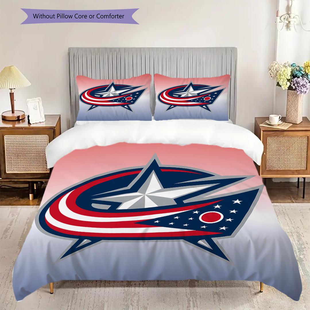 

Columbus Blue Jackets Pattern Bedding Quilt Set Quilt Cover Pillowcase Home Decoration Birthday Gift (1 * duvet cover + 2 * pillowcase, without core) 135x200cm