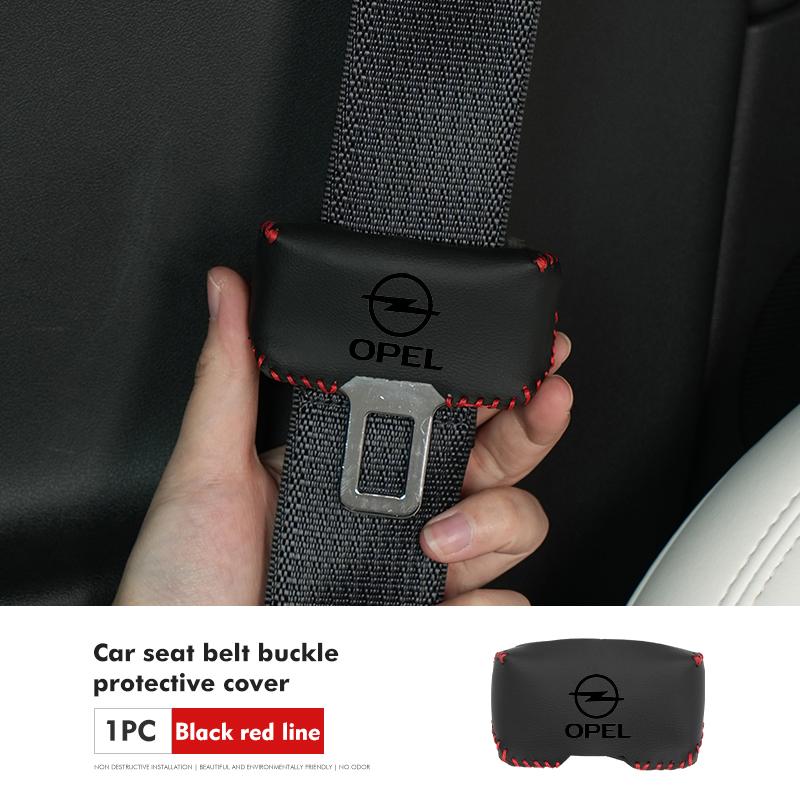 Car Seat Belt MJGX47 Buckle Plug Leather Protective Cover For Opel Meriva Mokka Grandland Vectra Zafira Vivaro Antara