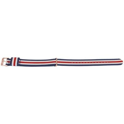 Bracelet Montre - MY-MONTRE - Canterbury 20mm - Finitions Doré Rose - Multicolore (bleu/blanc/rouge) - Tissu