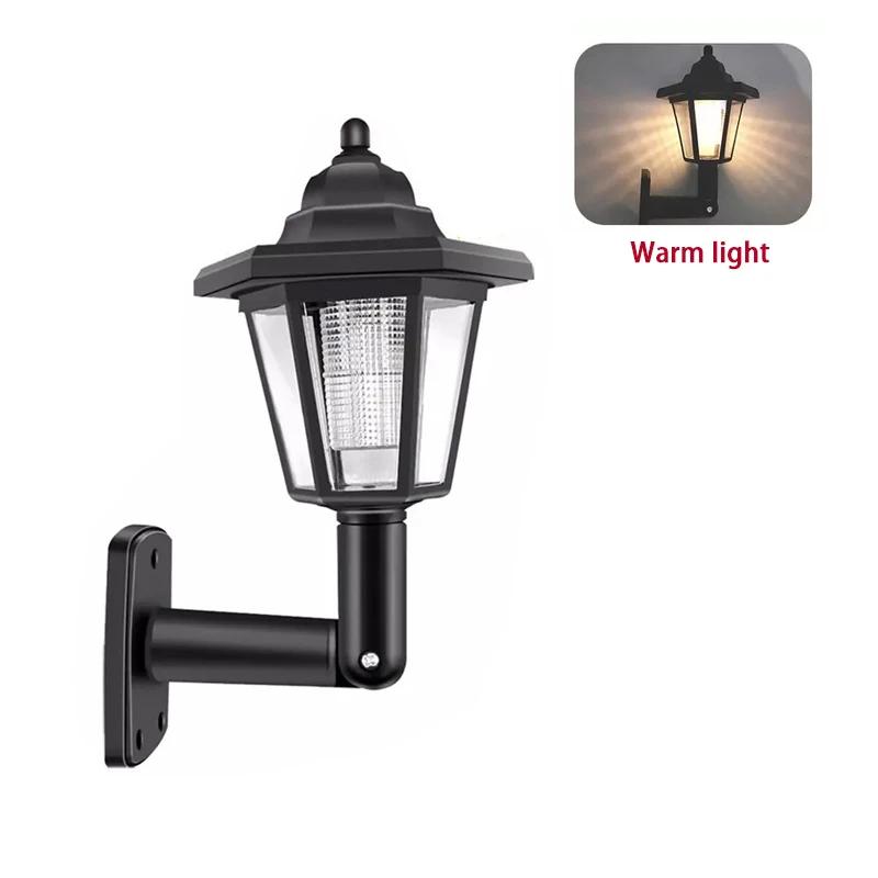 Retro Solar lights Outdoor,Hexagonal LED Wall Lamp,IP44 Waterproof Fence Light,LED Landscape Lighting,for Courtyard Decor