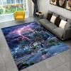 Crystal Velvet Carpet 3D Magic Castle Scenic Area Rug Non-Slip Floor Mat for Living Room Bedroom Kitchen Decor