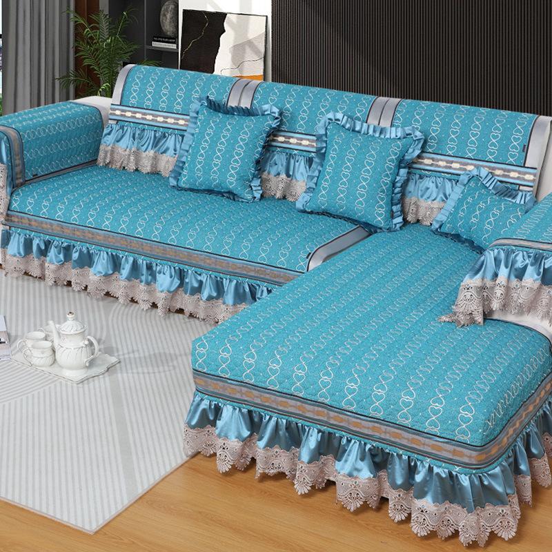 Sofaüberwurf Vollständige Abdeckung Gestepptes Kissen für alle Jahreszeiten Hochwertiger Sofa-Überwurf im europäischen Stil Eleganter Möbelschutz