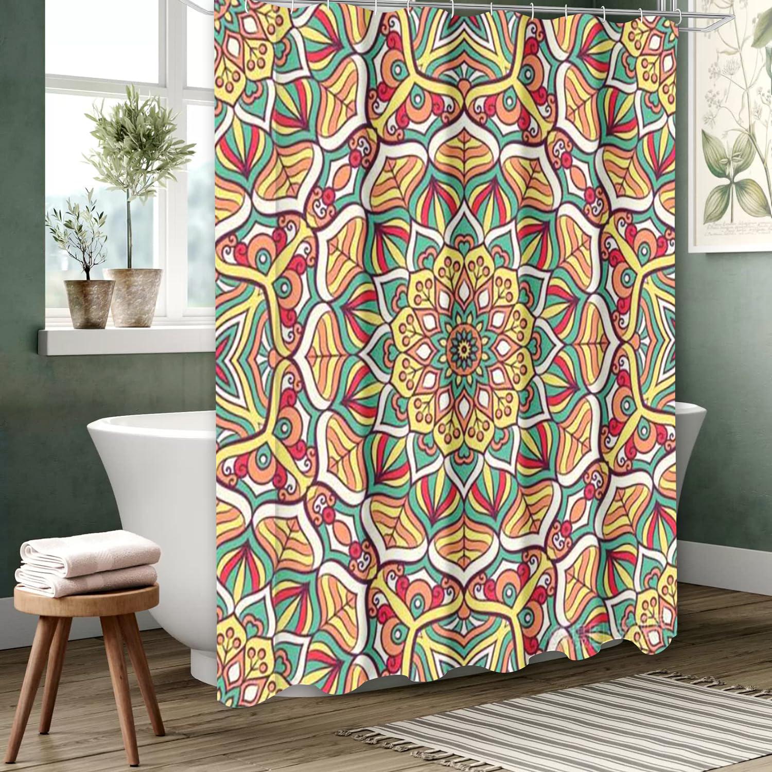 

Занавеска для ванной с узором мандалы Водонепроницаемая занавеска для душа для ванной комнаты с 12 крючками Домашний декор Бесплатная доставка 180x180cm curtain фиолетовый