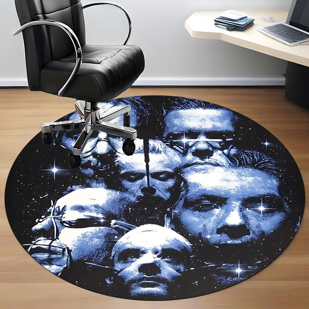 1pc Rammstein Carpet, Round Non-Slip Durable Large Size Office Carpet, Suitable for Office,yy250908064