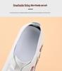 Women's White Leather & Mesh Breathable Shoes - Soft Sole, Non-Slip, Korean Style for Spring/Summer