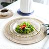 6PCS Braided Round Place Mats Kitchen Dining Table Runner Heat Insulation Non-Slip Washable Placemats Christmas Table Mats Home Decoration Pad Coaster