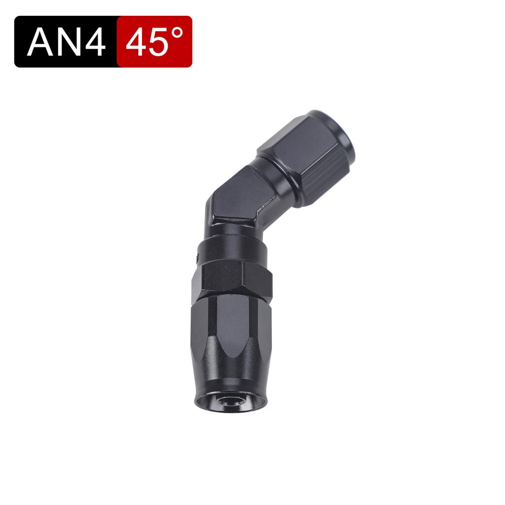Black 45 Degree 90 Degree Aluminum AN4 AN6 AN8 AN10 Forged Type Swivel Hose End Fitting Adapter For Car CPE Oil Cooler Fuel Line