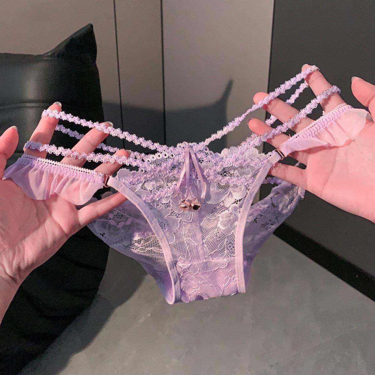 

Romantic 2026 Low-Waist Lace Mesh Thong for Women One Size (80-120 jin)