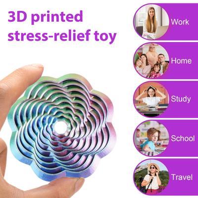 4 Piezas Impresas en 3D Fractal Fidget Hexágono Alivio Estrés Ansiedad Fidget Expandido Octágono Estrella Flor Cuadrado Juguete Sensorial Juguete Descompresión