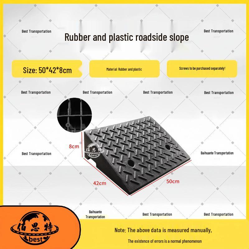 Household Rubber Threshold Ramp for Curbs and Slopes: Car and Road Edge Climbing Pad