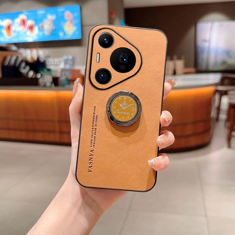 

Для Huawei Pura 70 Pro 5G Чехол Автомобильный Магнитный Держатель-Кольцо Подставка Чехол для Телефона Для Huawei Pura 70 Pura 70 Pro+ Plus Кожаная Задняя Крышка For Pura 70 Pro Plus