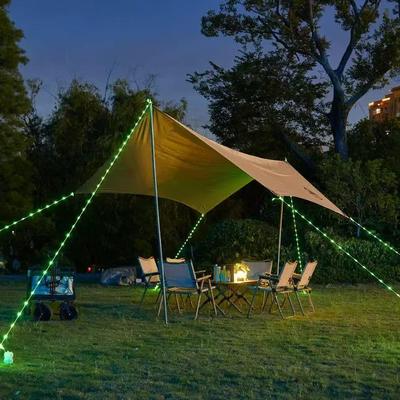 Wasserdichte LED-Lichterketten: Leuchtendes Windseil mit Stolperschutz für Rasendekoration, Zeltcamping und Blinkeffekte