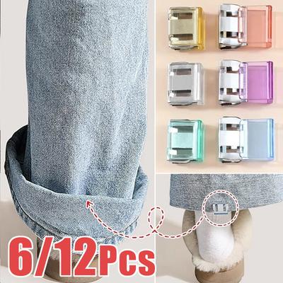 6/12Pcs Invisible Leg Shortening Clips Detachable Buckle For Anti-drag Pants Hem Fixing DIY Sewing Craft Window Screen Limiter