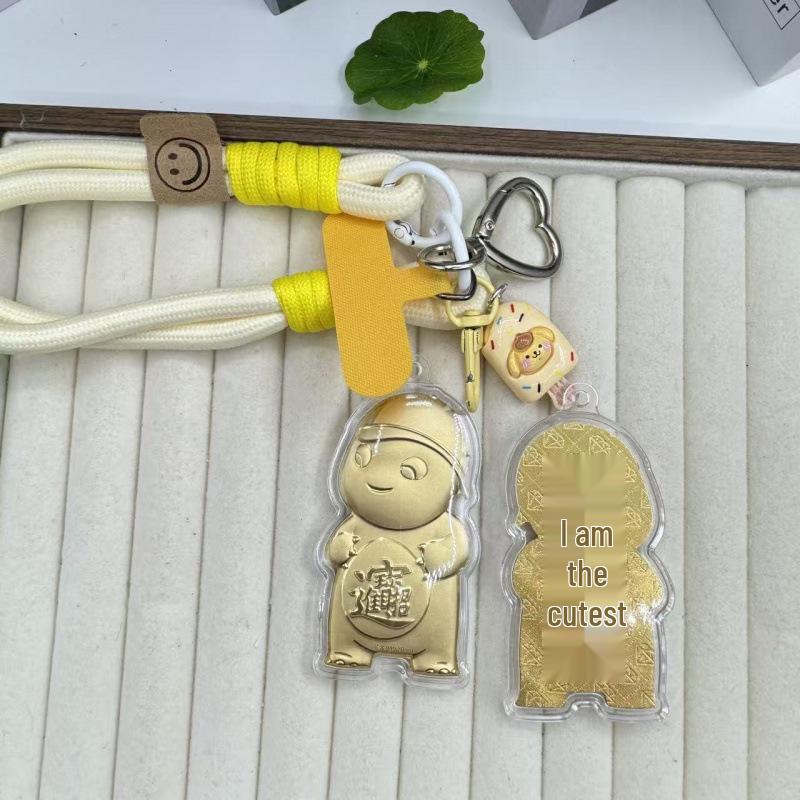 Shuibei 999 Pure Gold Wealth Dragon Keychain Pendant Without Gold