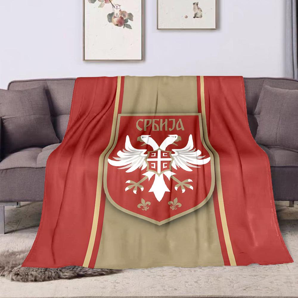 Serbia Coat of Arms Design Blanket Patterned flannel blanket perfect for the bedroom living room, sofa, or a little nap