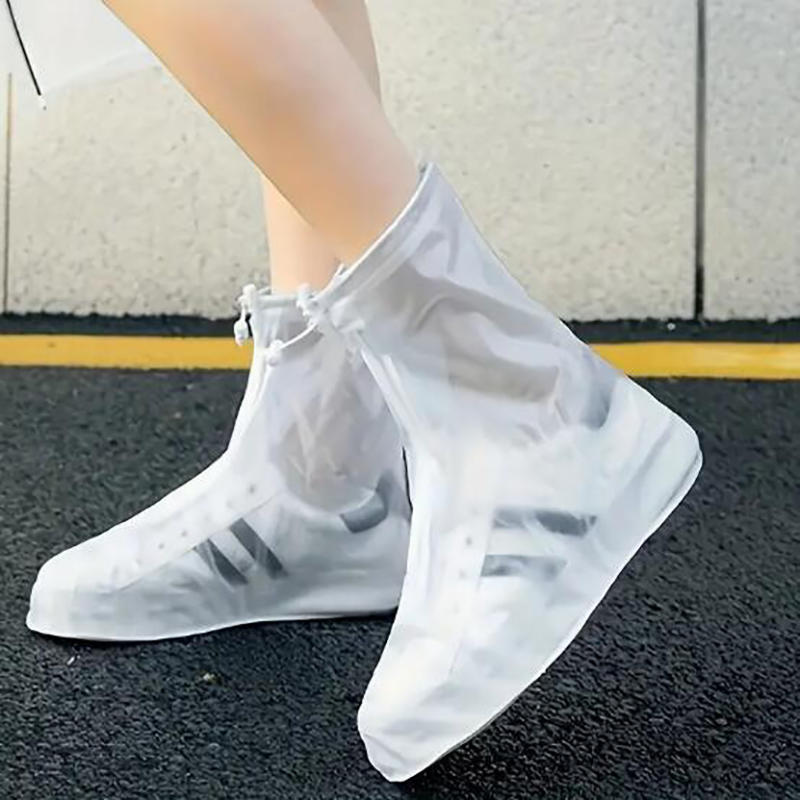 Waterproof Shoe Cover PVC Sport Rain Boot with Layer Non-slip Material Wear-resistant Thick Shoes Unisex 1 Pair