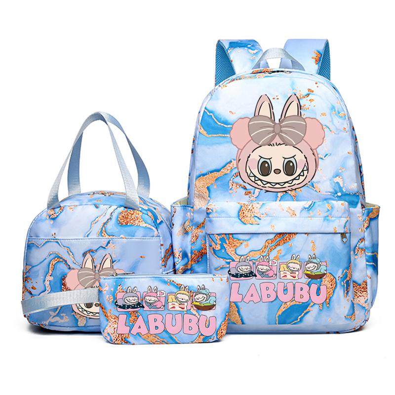 3 Buc/set Rucsac Drăguț Imprimat Geantă de Prânz Etui pentru Creioane Adolescent Băiat Fată Rucsac Student Zimomo Ghiozdan Femei Geantă de Călătorie Cadou