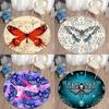 Moth Gothic Skull Butterfly Moon Star Polyester Round Carpet Home Living Room Bedroom Decoration Floor Mat Carpet