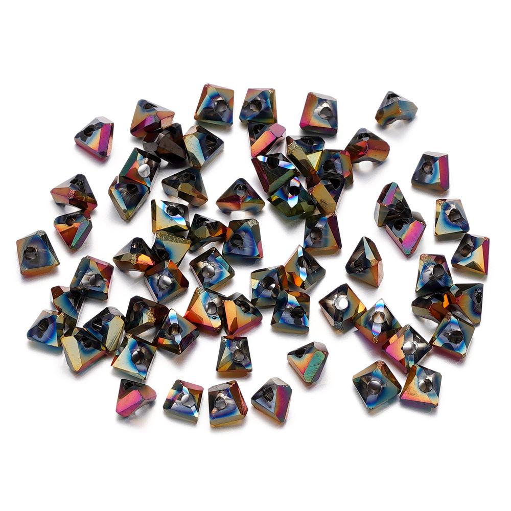 Electroplated Glass Crystal Triangle Beads 4mm/6mm for DIY Earrings & Bracelet Accessories.