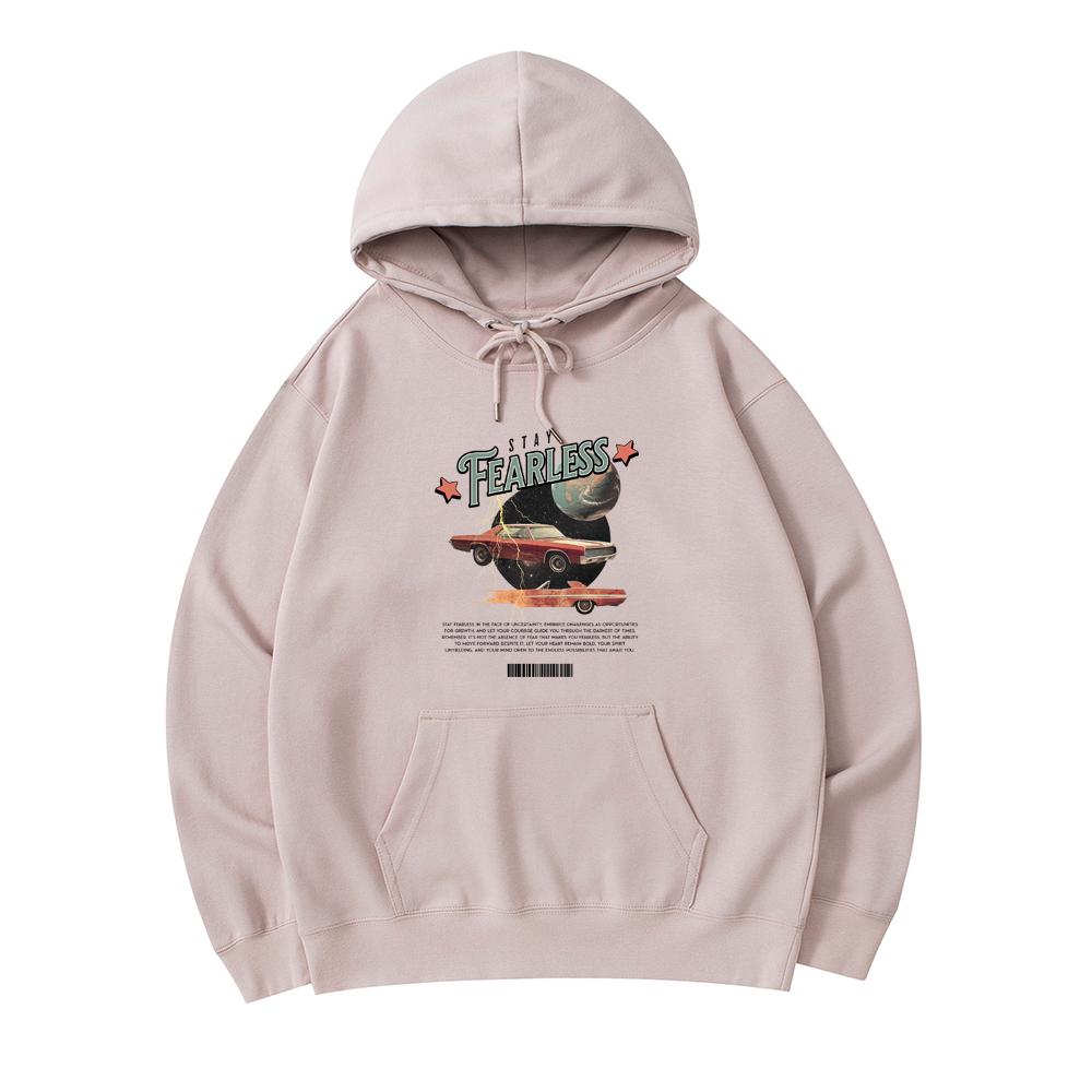 

300 GSM Men s Cotton Hoodies Stay Fearless Print Premium Cotton Sweatshirt XS армия зеленый