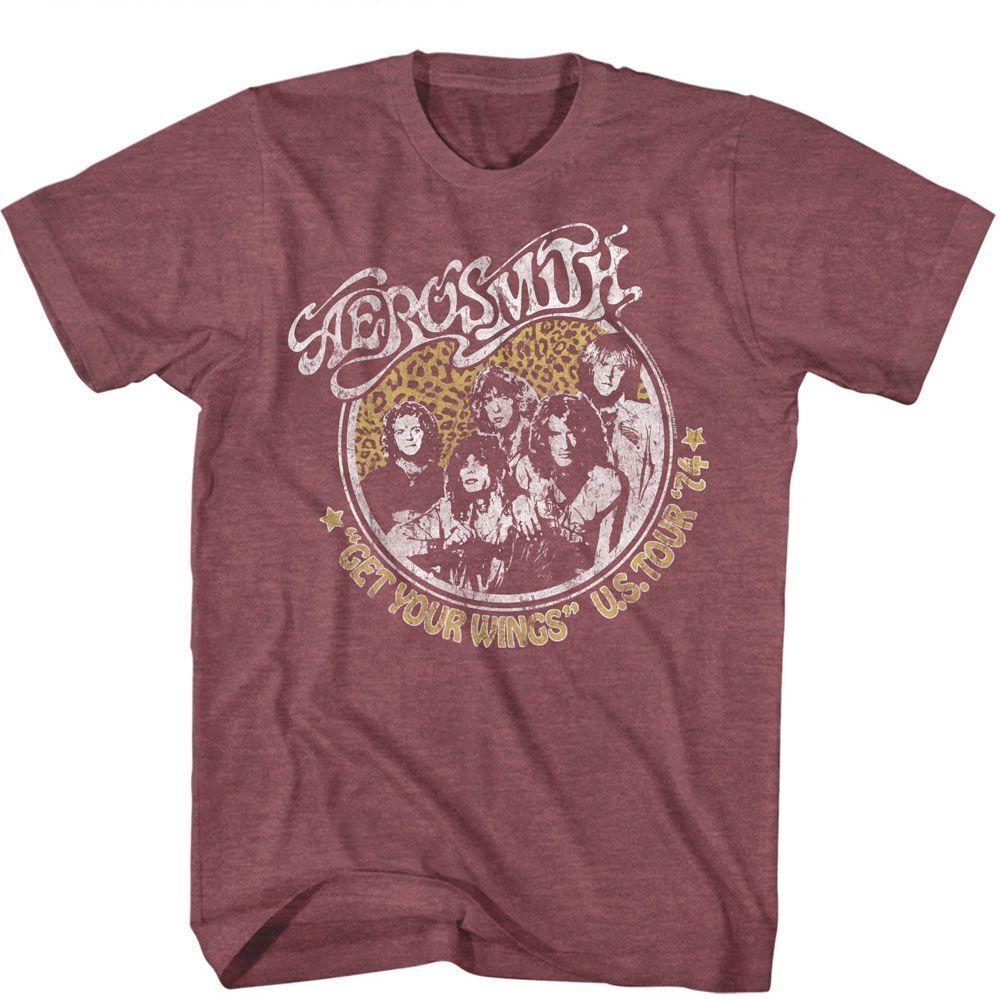 Aerosmith Get Your Wings Vintage Maroon Heather T-Shirt