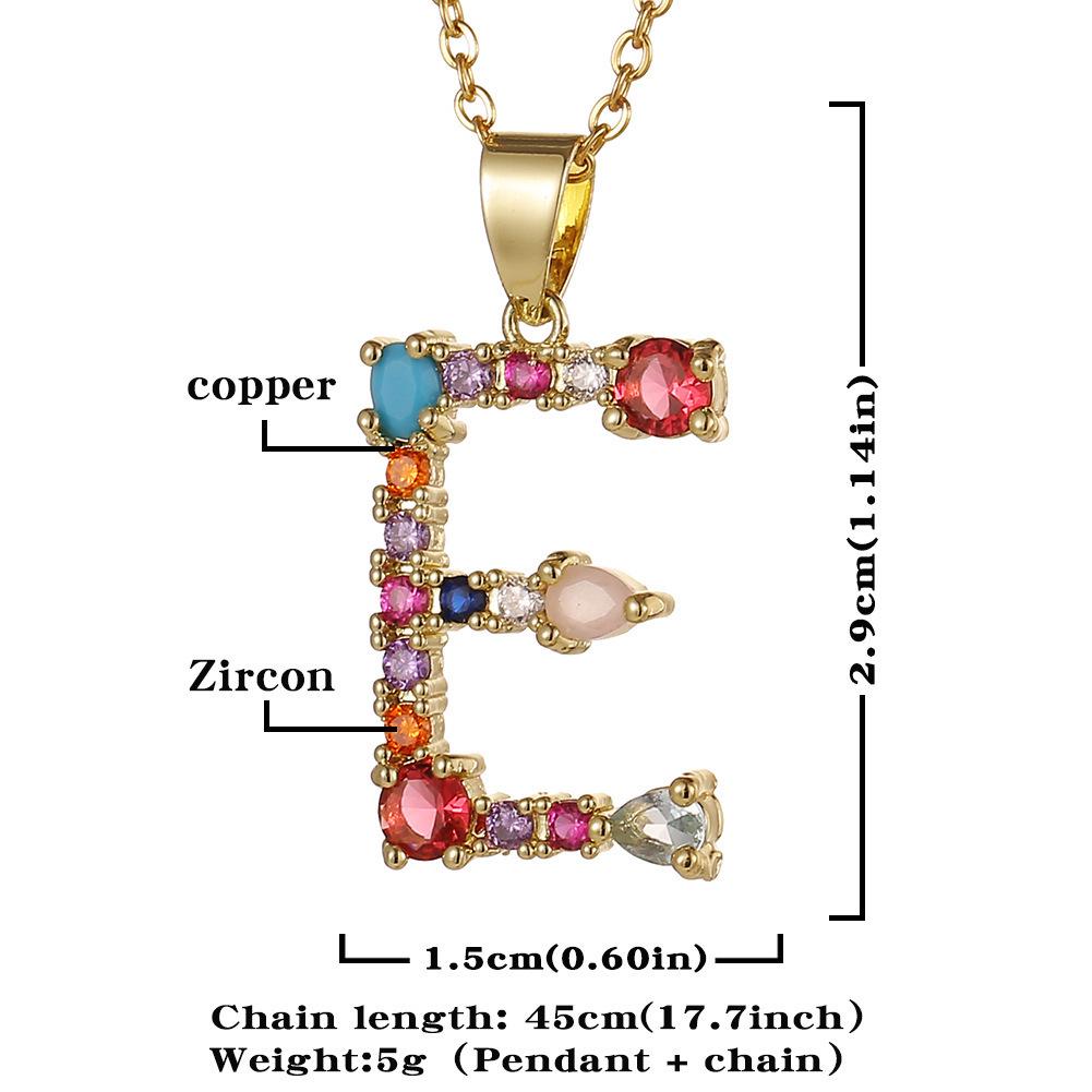 Catena Personalizzata per Clavicola Hip-hop: Collana con Ciondolo Alfabeto in Rame e Zircone