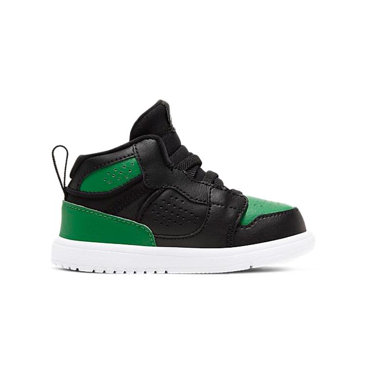 Jordan Leder Komfortable Dämpfung Abriebfest Atmungsaktiv Mittelhoch Vintage Basketballschuhe Schwarz Grün AV7944-013