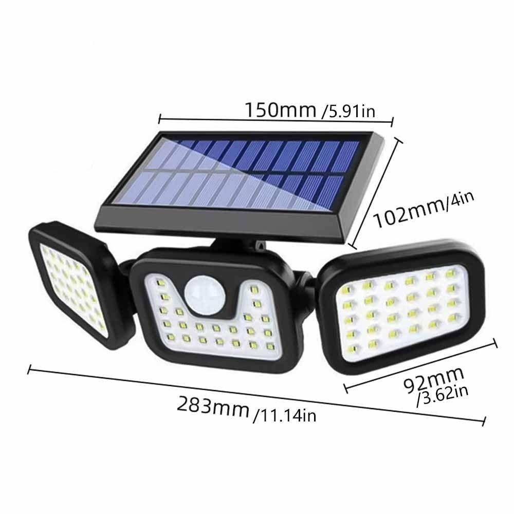 Human Body Sensing Motion Sensor Light Adjustable Head Fence Solar Lamp  Courtyards