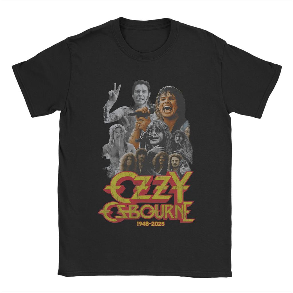 Czarny T-shirt Black Sabbath Ozzy Osbourne dla mężczyzn Trasa Back To The Beginning Bawełniany T-shirt z okrągłym dekoltem i krótkim rękawem Ubrania