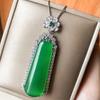 Jewelry No Matter Brand Pendant, Jadeite Green Ping An Brand Necklace About 2 * 6Cm Temperament Jade Pendant Pendant