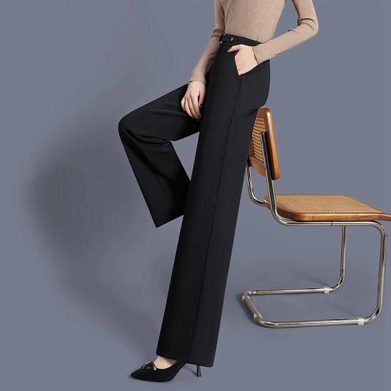 Women's Fleece-Lined Elastic Waist Straight-Leg Pants