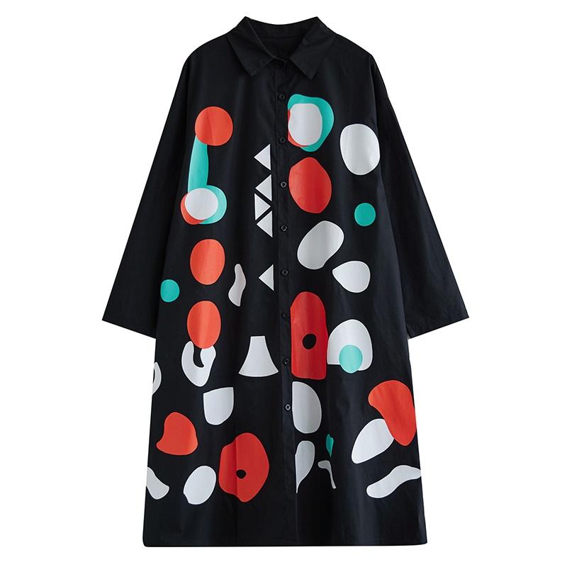 Long sleeve Plus size Cotton vintage new in dresses for women casual loose spring autumn Shirt dress
